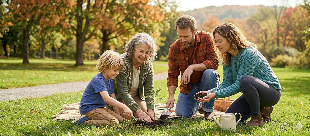 Familia recordando buenos momentos